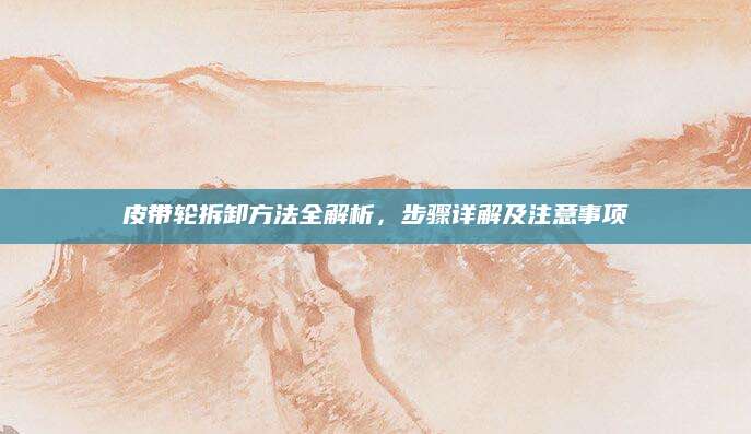 皮带轮拆卸方法全解析，步骤详解及注意事项