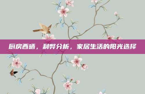 厨房西晒，利弊分析，家居生活的阳光选择