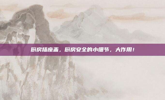 厨房插座盖，厨房安全的小细节，大作用！