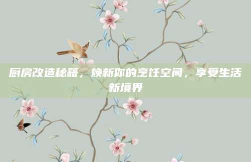 厨房改造秘籍，焕新你的烹饪空间，享受生活新境界