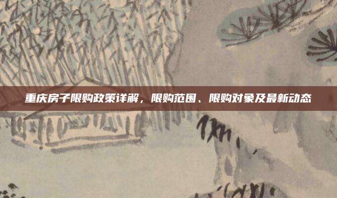 重庆房子限购政策详解，限购范围、限购对象及最新动态