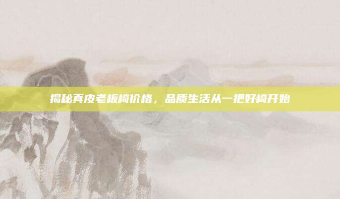 揭秘真皮老板椅价格，品质生活从一把好椅开始
