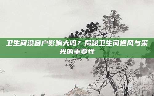 卫生间没窗户影响大吗？揭秘卫生间通风与采光的重要性