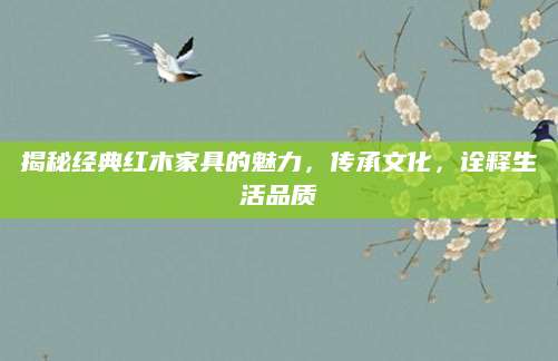 揭秘经典红木家具的魅力，传承文化，诠释生活品质