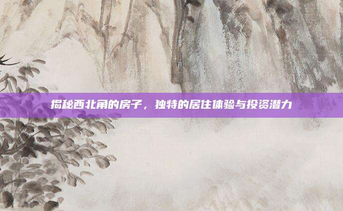 揭秘西北角的房子，独特的居住体验与投资潜力