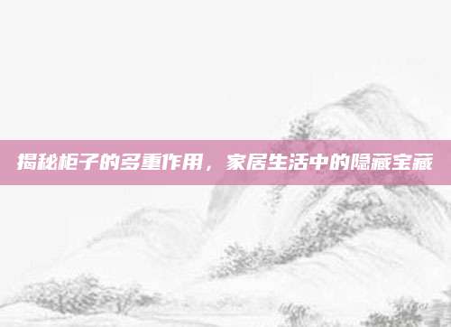 揭秘柜子的多重作用，家居生活中的隐藏宝藏