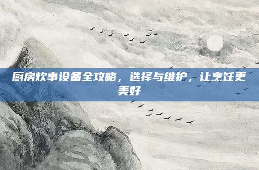 厨房炊事设备全攻略，选择与维护，让烹饪更美好