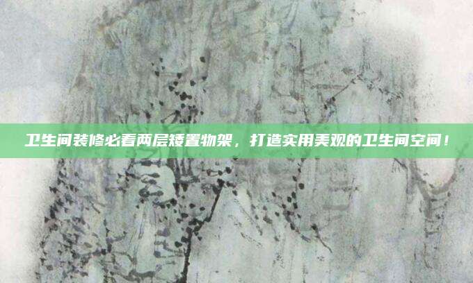卫生间装修必看两层矮置物架，打造实用美观的卫生间空间！