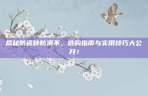 揭秘防瓷砖防滑不，选购指南与实用技巧大公开！