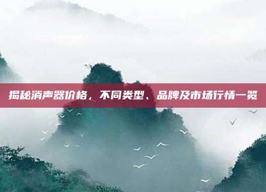揭秘消声器价格，不同类型、品牌及市场行情一览