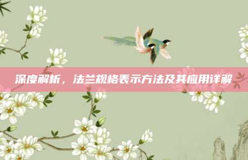 深度解析，法兰规格表示方法及其应用详解