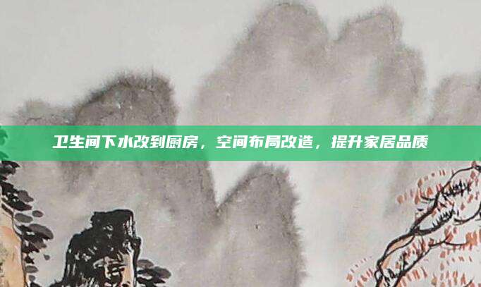 卫生间下水改到厨房，空间布局改造，提升家居品质