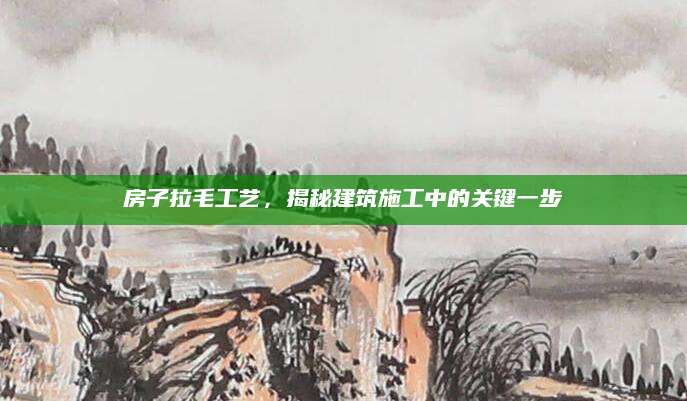 房子拉毛工艺，揭秘建筑施工中的关键一步
