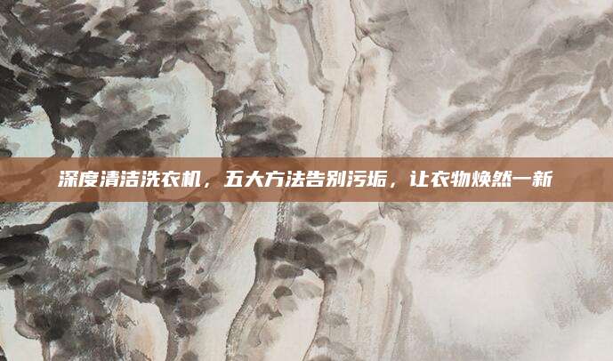 深度清洁洗衣机，五大方法告别污垢，让衣物焕然一新
