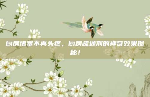 厨房堵塞不再头疼，厨房疏通剂的神奇效果揭秘！