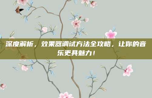 深度解析，效果器调试方法全攻略，让你的音乐更具魅力！