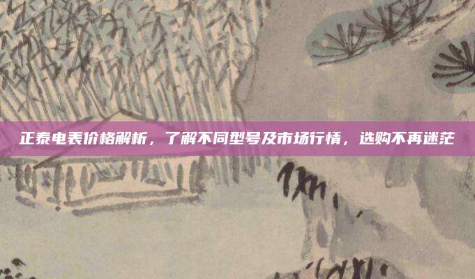 正泰电表价格解析，了解不同型号及市场行情，选购不再迷茫