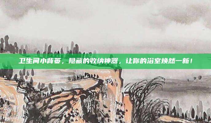 卫生间小背篓，隐藏的收纳神器，让你的浴室焕然一新！