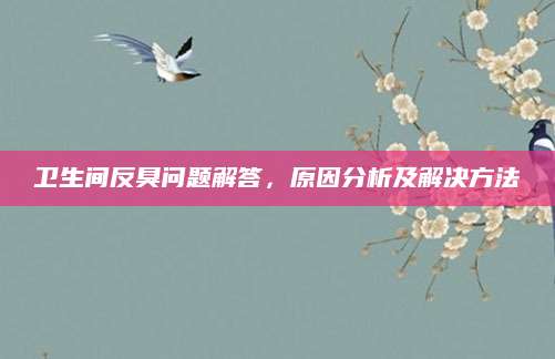 卫生间反臭问题解答，原因分析及解决方法