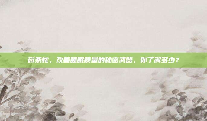 磁条枕，改善睡眠质量的秘密武器，你了解多少？