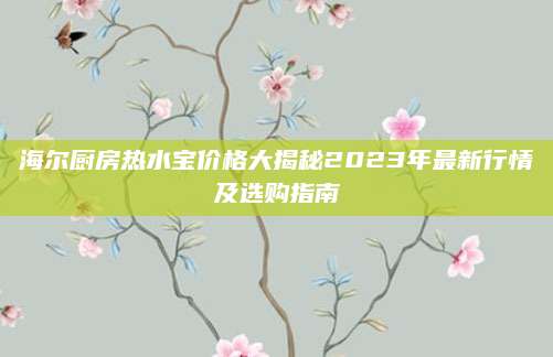 海尔厨房热水宝价格大揭秘2023年最新行情及选购指南