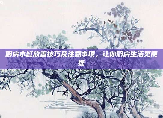 厨房水缸放置技巧及注意事项，让你厨房生活更便捷