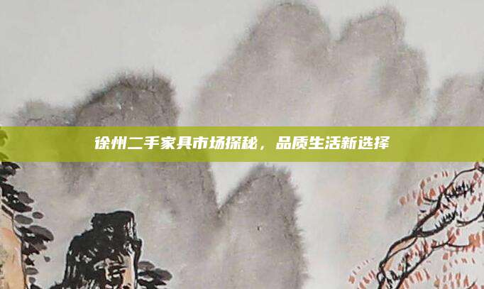 徐州二手家具市场探秘，品质生活新选择