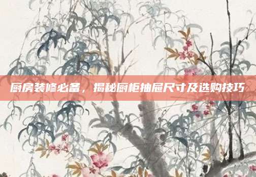 厨房装修必备，揭秘厨柜抽屉尺寸及选购技巧