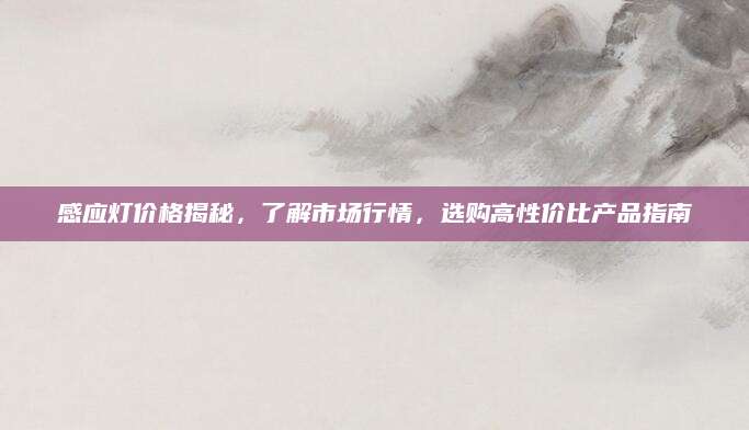 感应灯价格揭秘，了解市场行情，选购高性价比产品指南