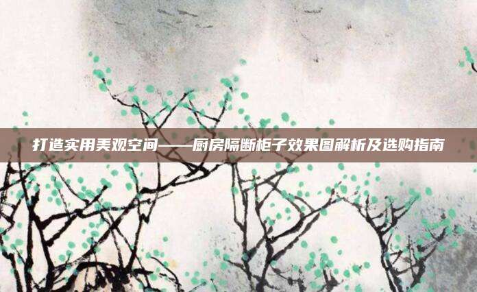 打造实用美观空间——厨房隔断柜子效果图解析及选购指南