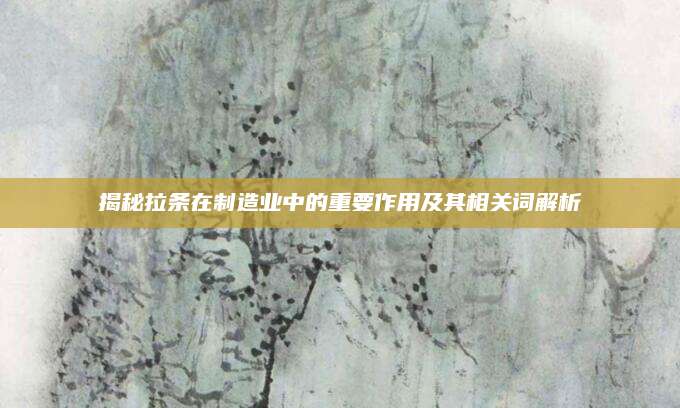 揭秘拉条在制造业中的重要作用及其相关词解析