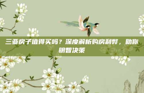 三亚房子值得买吗？深度解析购房利弊，助你明智决策