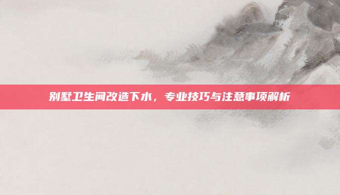 别墅卫生间改造下水，专业技巧与注意事项解析