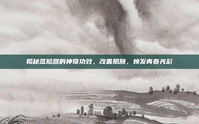 揭秘蒸脸器的神奇功效，改善肌肤，焕发青春光彩