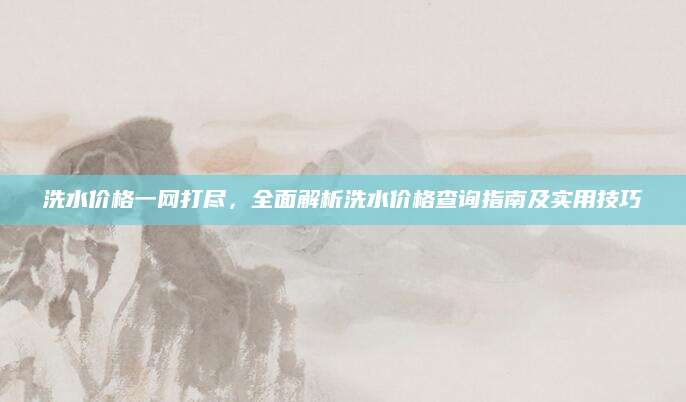 洗水价格一网打尽，全面解析洗水价格查询指南及实用技巧