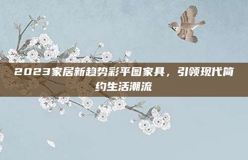 2023家居新趋势彩平图家具，引领现代简约生活潮流