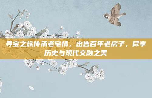 寻宝之旅传承老宅情，出售百年老房子，尽享历史与现代交融之美