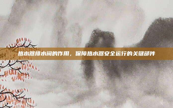 热水器排水阀的作用，保障热水器安全运行的关键部件