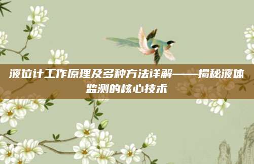 液位计工作原理及多种方法详解——揭秘液体监测的核心技术