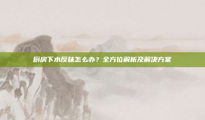 厨房下水反味怎么办？全方位解析及解决方案