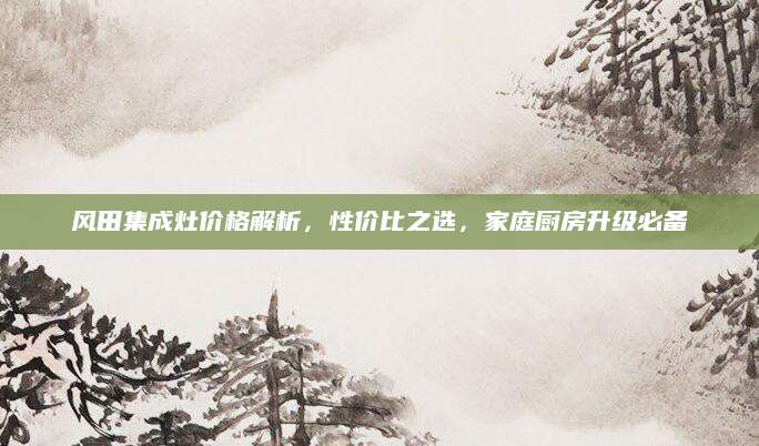 风田集成灶价格解析，性价比之选，家庭厨房升级必备