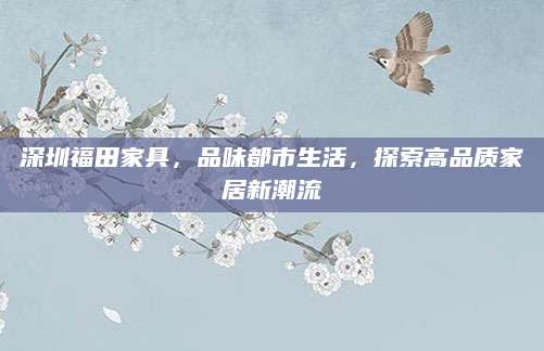 深圳福田家具，品味都市生活，探索高品质家居新潮流