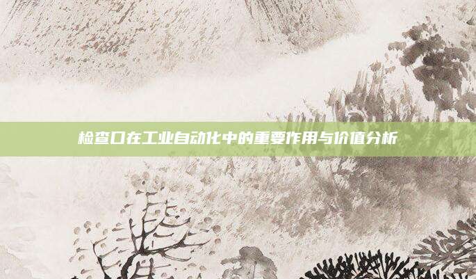 检查口在工业自动化中的重要作用与价值分析