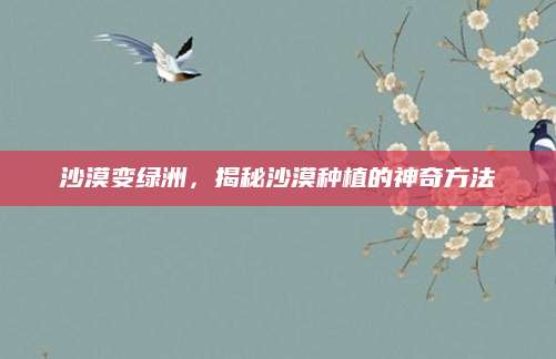 沙漠变绿洲，揭秘沙漠种植的神奇方法