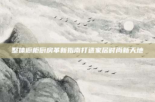 整体橱柜厨房革新指南打造家居时尚新天地