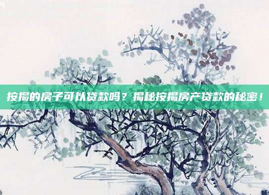 按揭的房子可以贷款吗？揭秘按揭房产贷款的秘密！