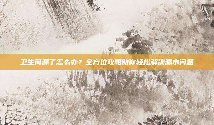 卫生间漏了怎么办？全方位攻略助你轻松解决漏水问题