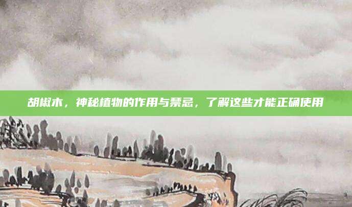 胡椒木，神秘植物的作用与禁忌，了解这些才能正确使用