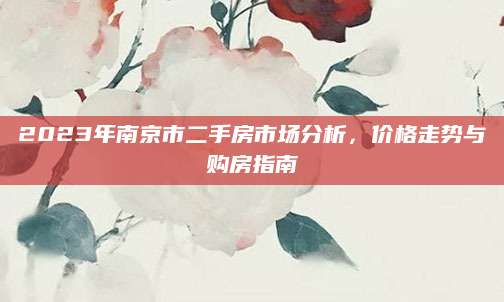 2023年南京市二手房市场分析，价格走势与购房指南