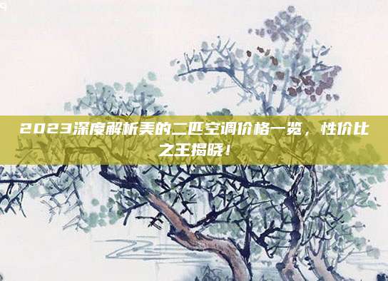 2023深度解析美的二匹空调价格一览，性价比之王揭晓！